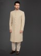 Mens Wedding Wear Sherwani In Cream Color